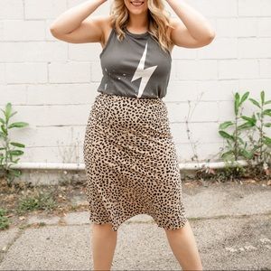 Leopard Print Midi Skirt